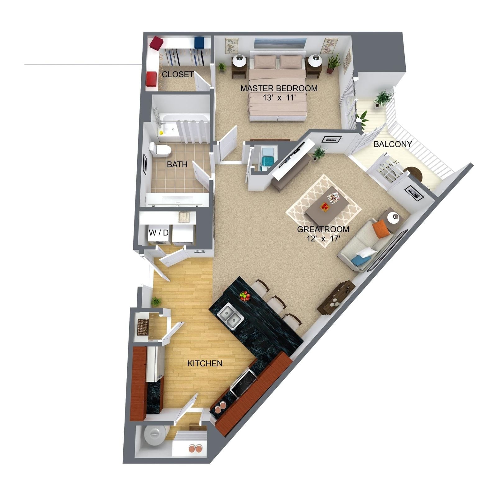 View 1 Bedroom details in a modal window