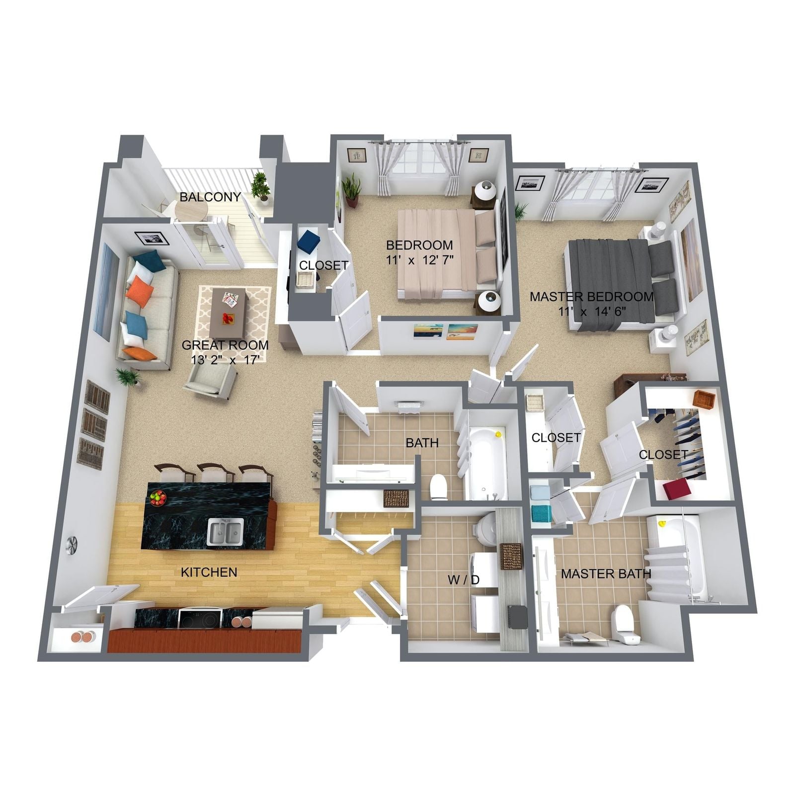 View 2 Bedroom details in a modal window