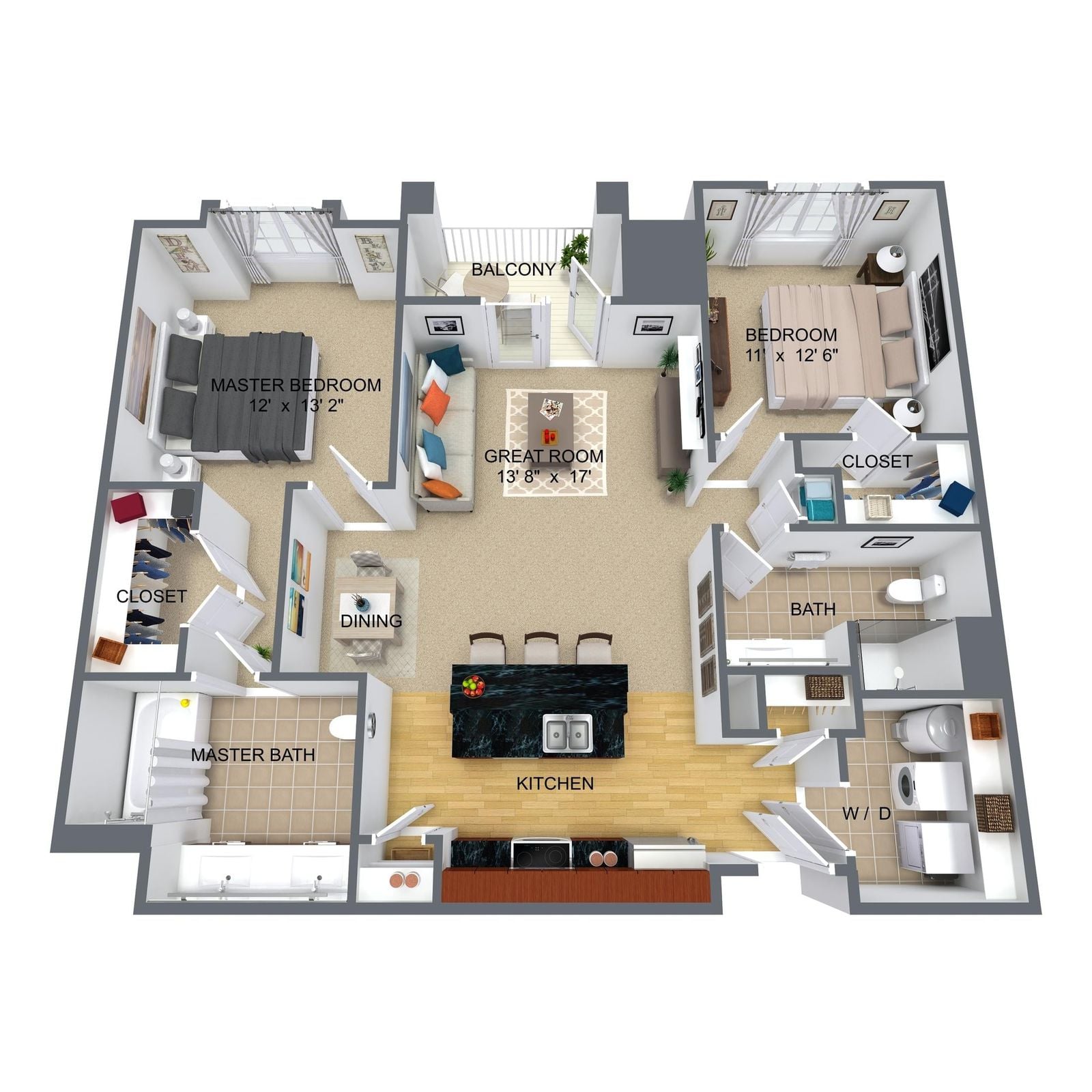 View 2 Bedroom details in a modal window