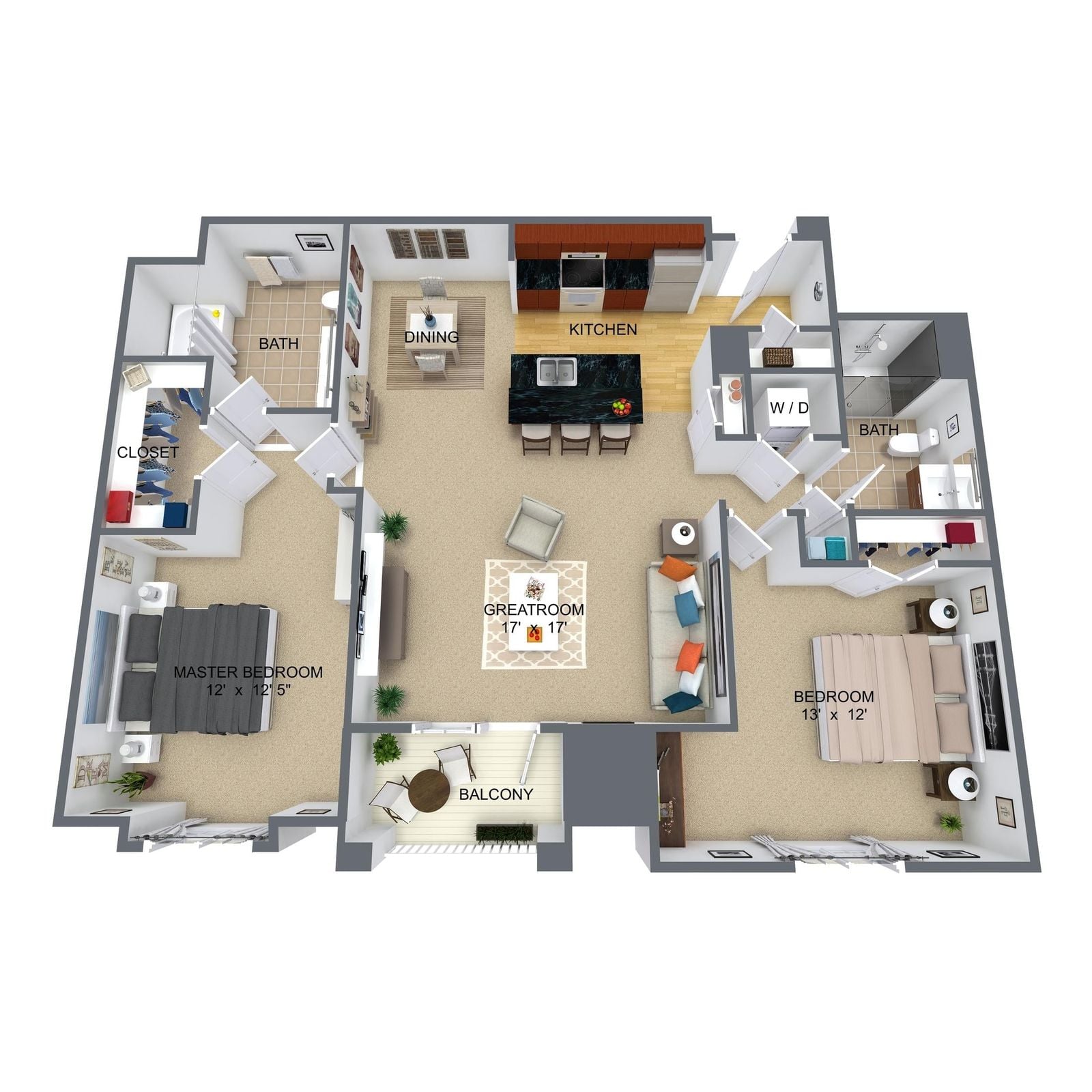 View 2 Bedroom details in a modal window