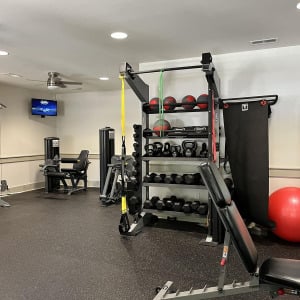 Townhomes at Chapel Watch Village community amenities with a state-of-the-art fitness center and fitness machines and equipment