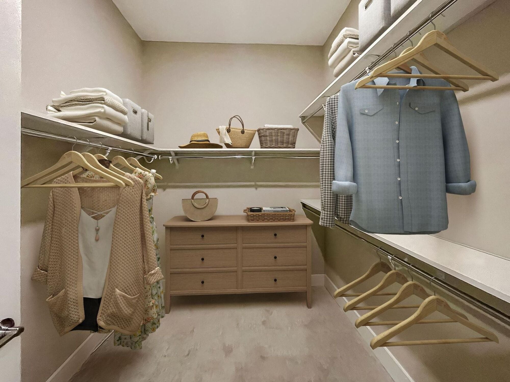 B2 walk in closet with shelves