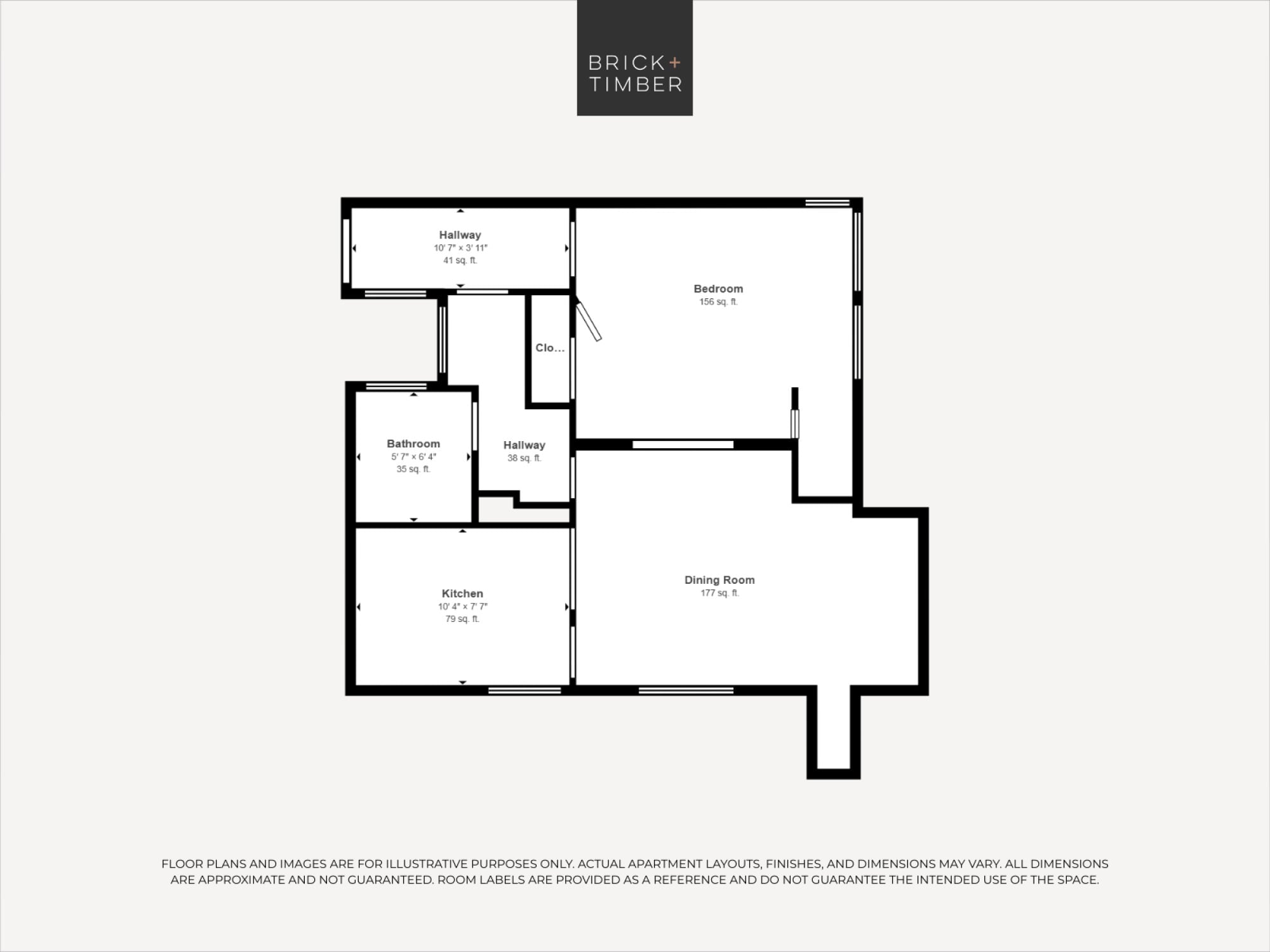 A black and white image of a floor plan for a building named Brick Timber.
