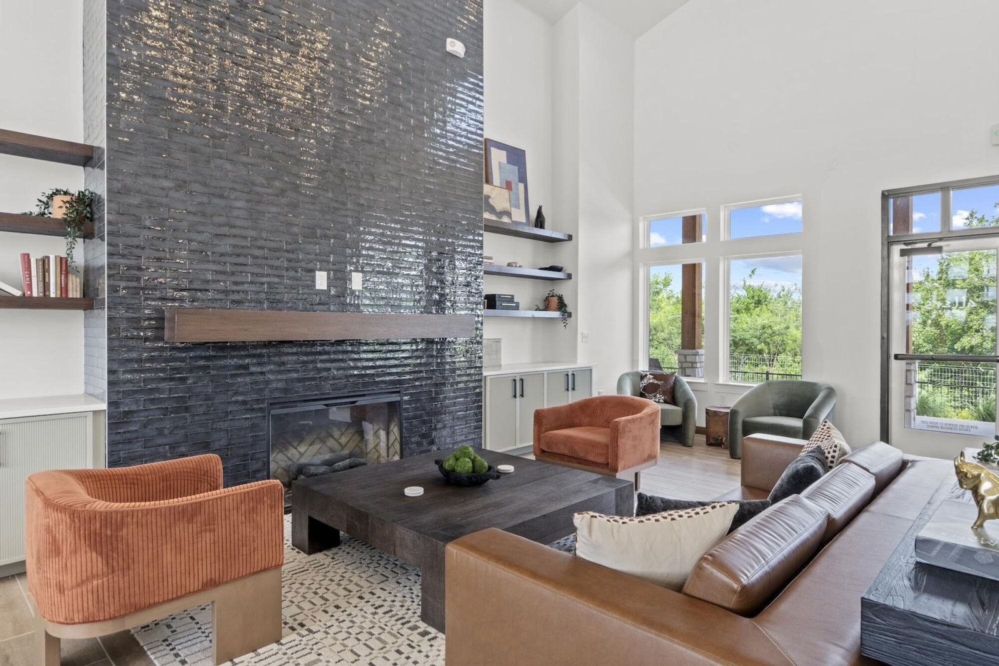 Clubroom with Indoor Fireplace at Allers Landing in Austin TX