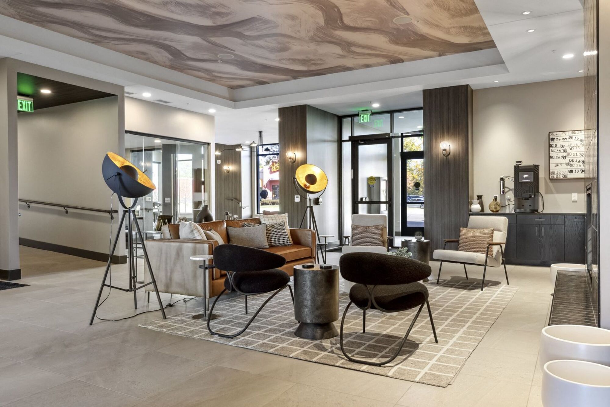 lobby seating at apartments on robert street