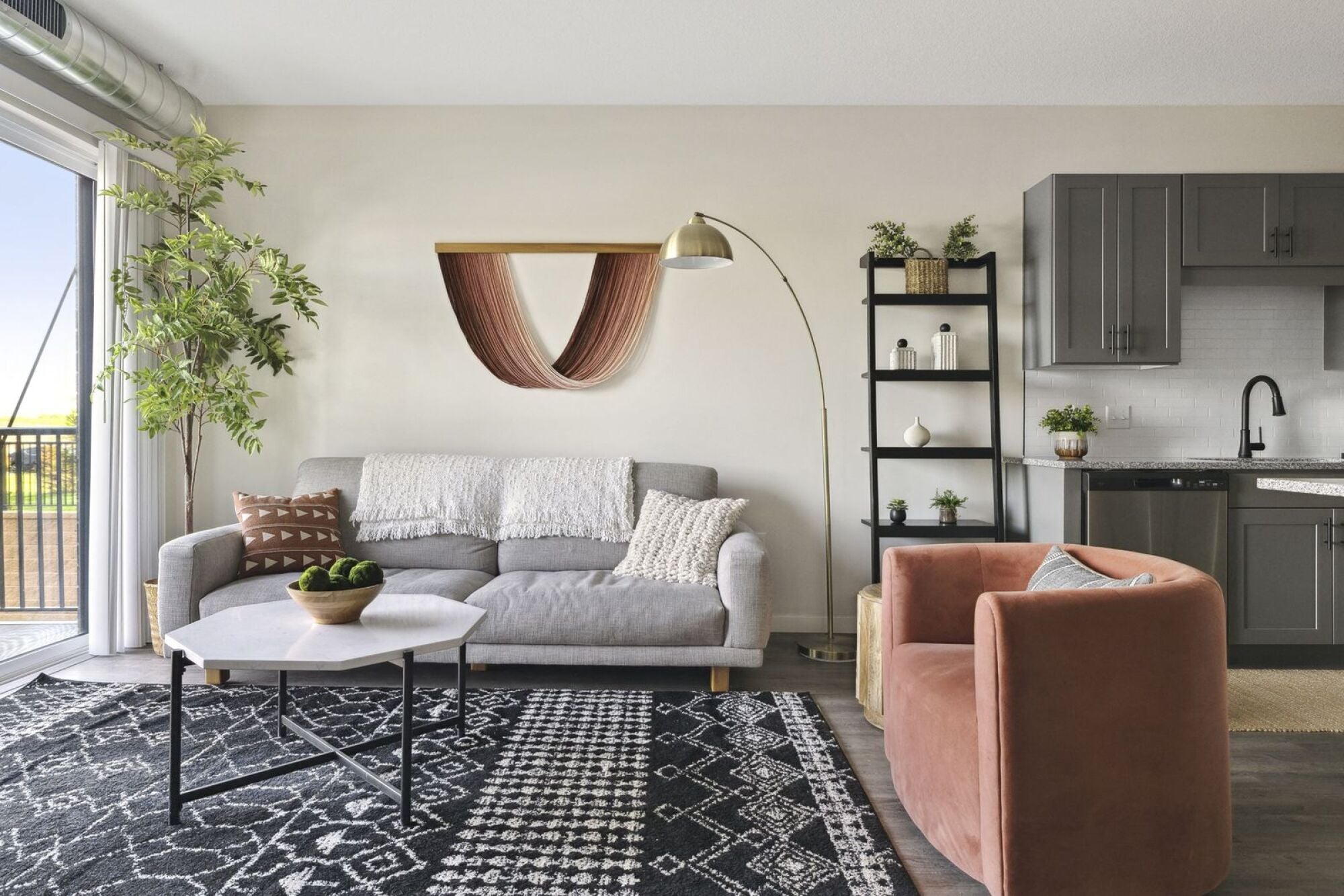 A living room at Terra Residences in Maple Grove, MN.