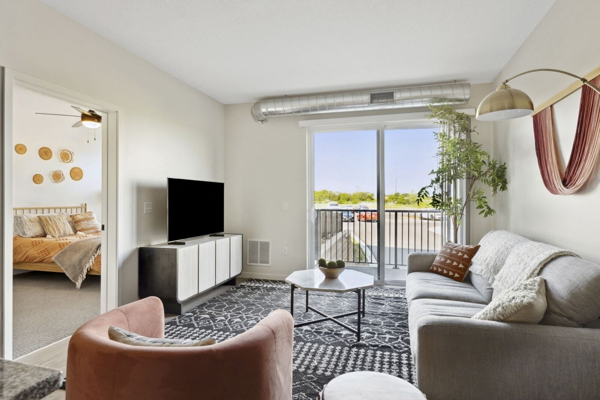 A living room at Terra Residences in Maple Grove, MN.