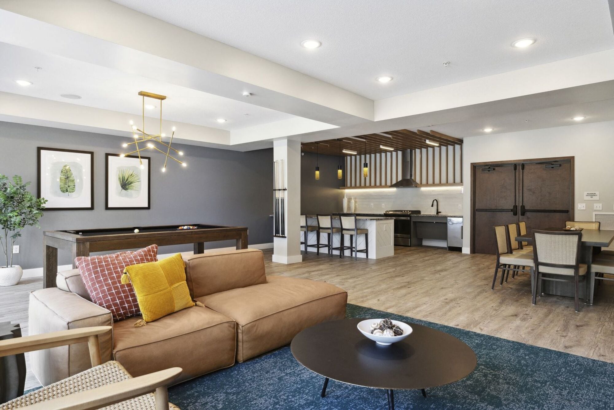 The community room at Terra Residences in Maple Grove, MN.