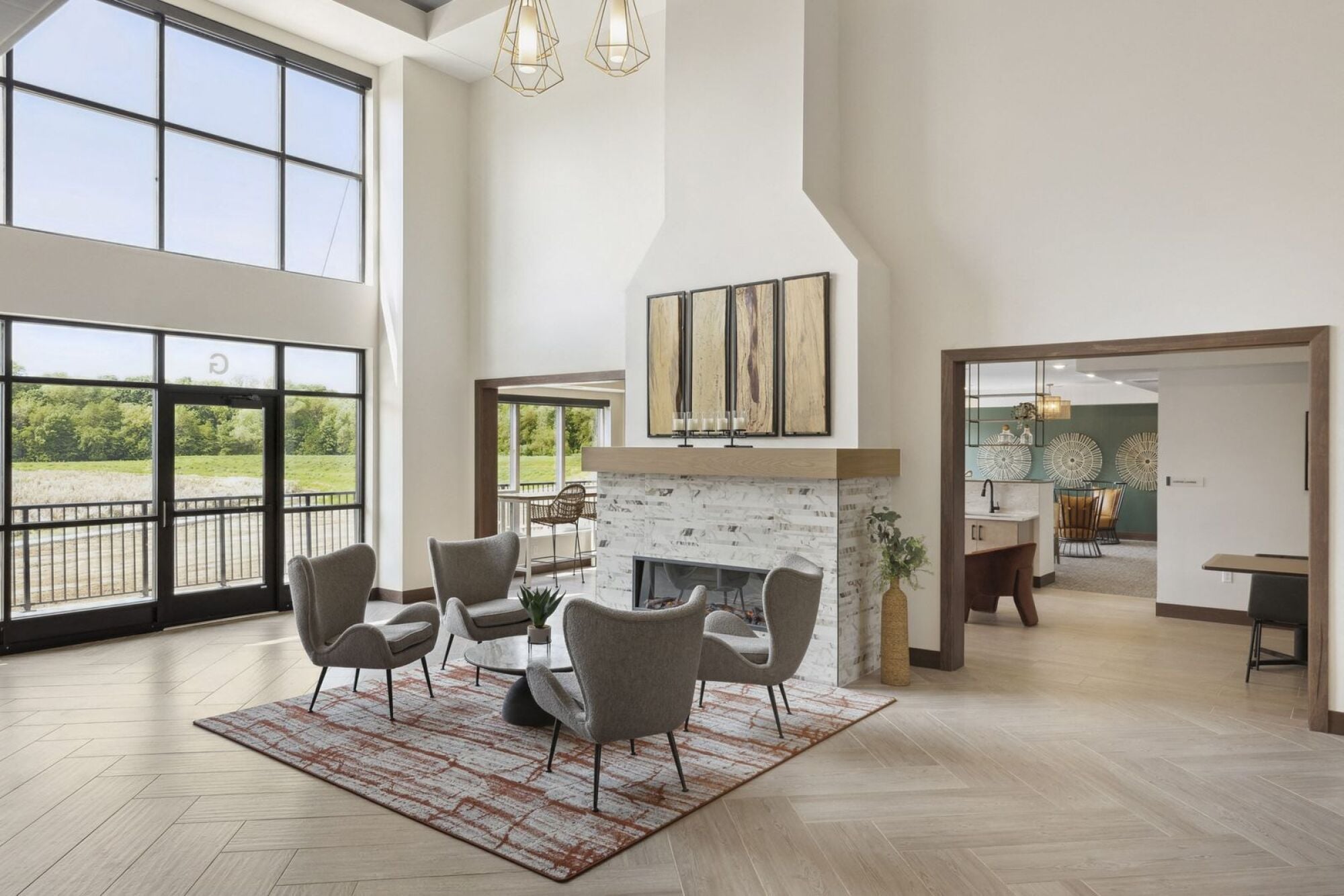 The lobby at Terra Residences in Maple Grove, MN.