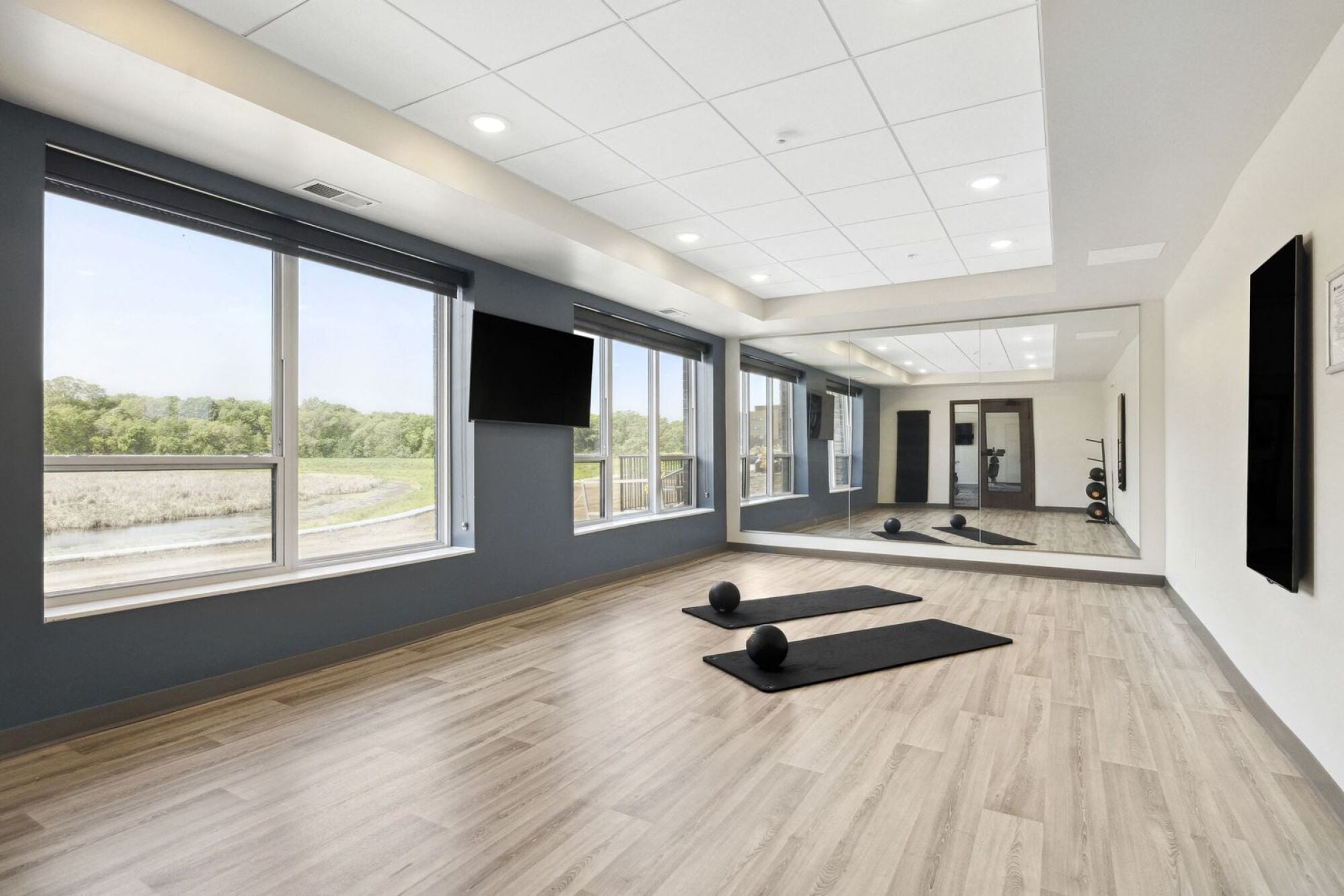 The yoga studio at Terra Residences in Maple Grove, MN.
