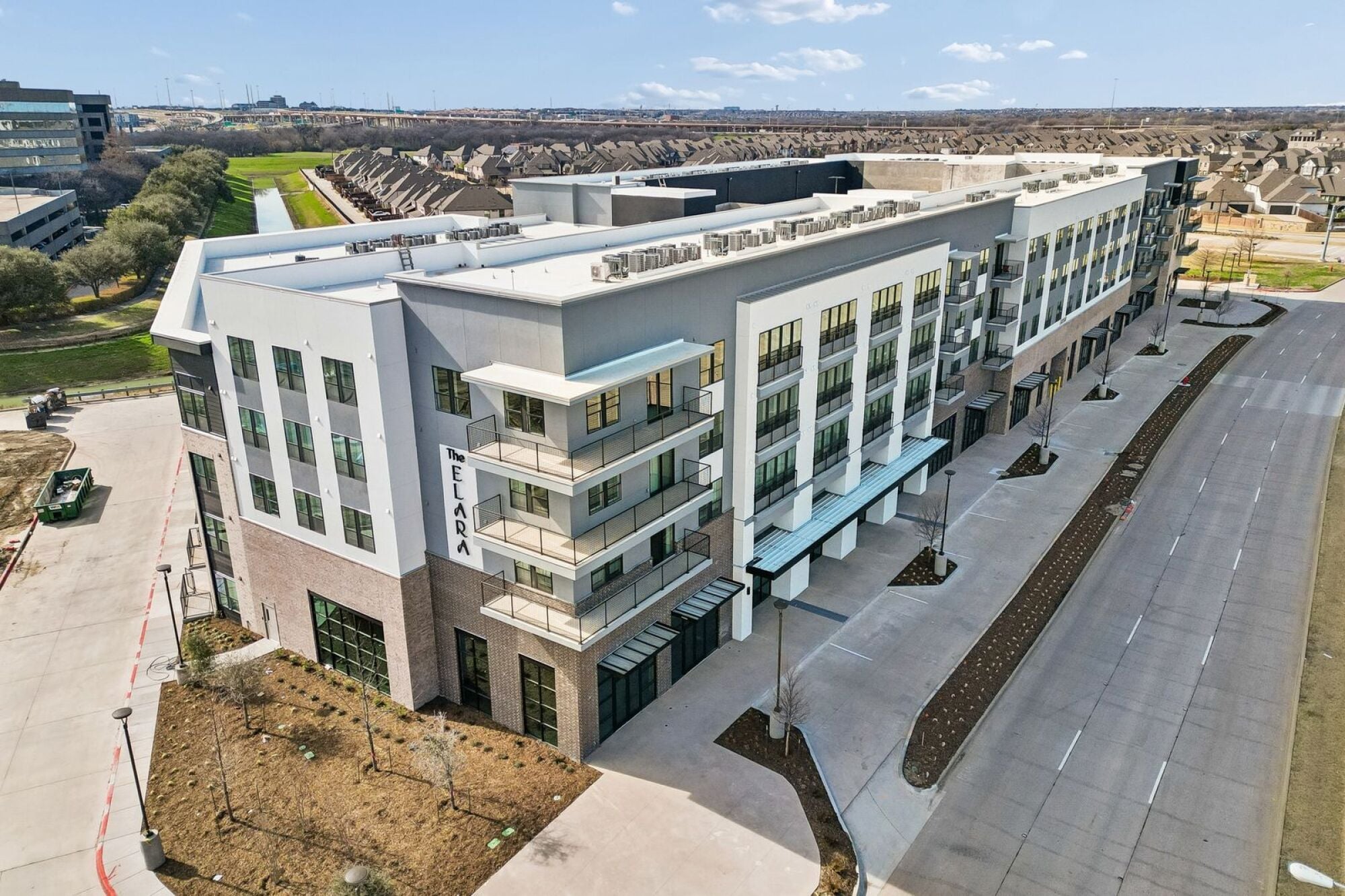 Contemporary exterior design at The Elara Apartments near Dallas, TX