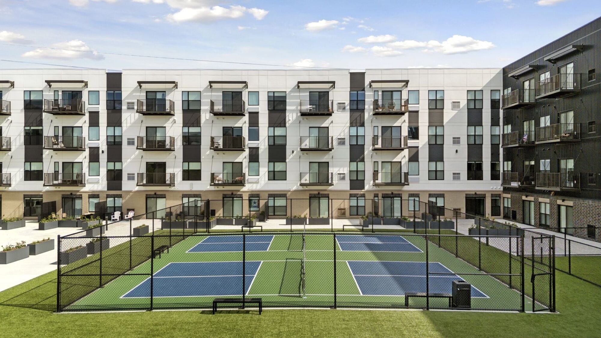 The tennis court at The Blakeley in Shakopee, MN.
