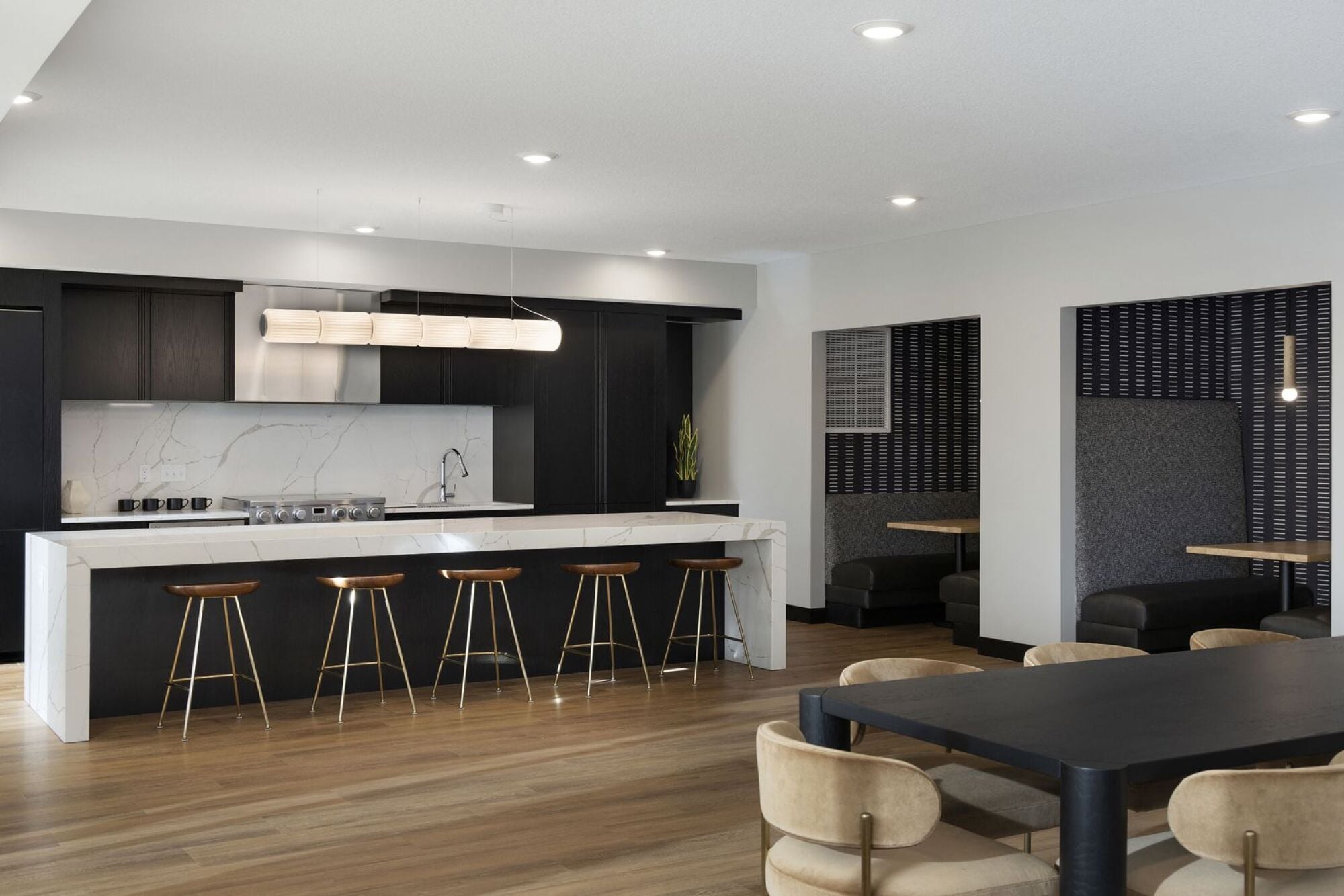 The clubroom kitchen at The Blakeley in Shakopee, MN.