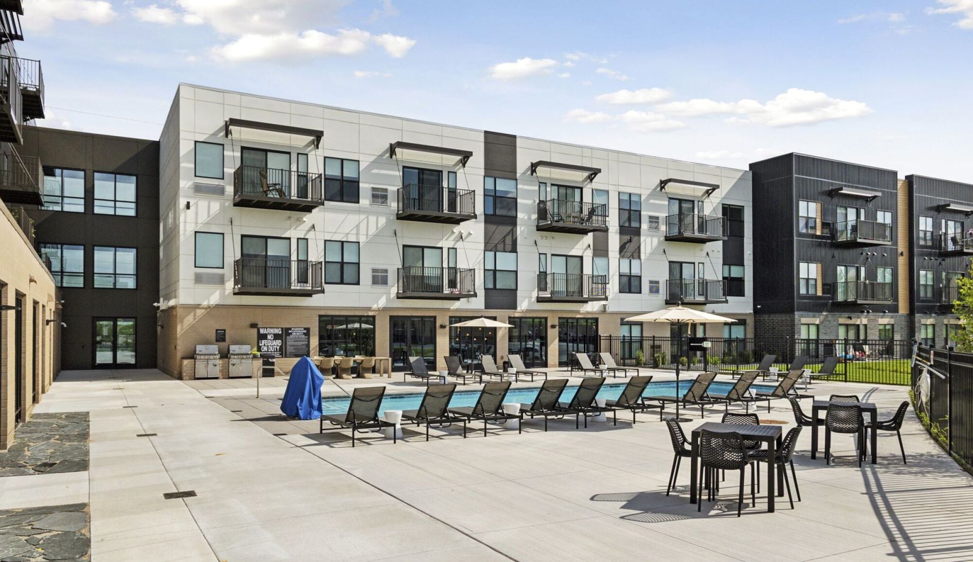The pool deck at The Blakeley in Shakopee, MN.