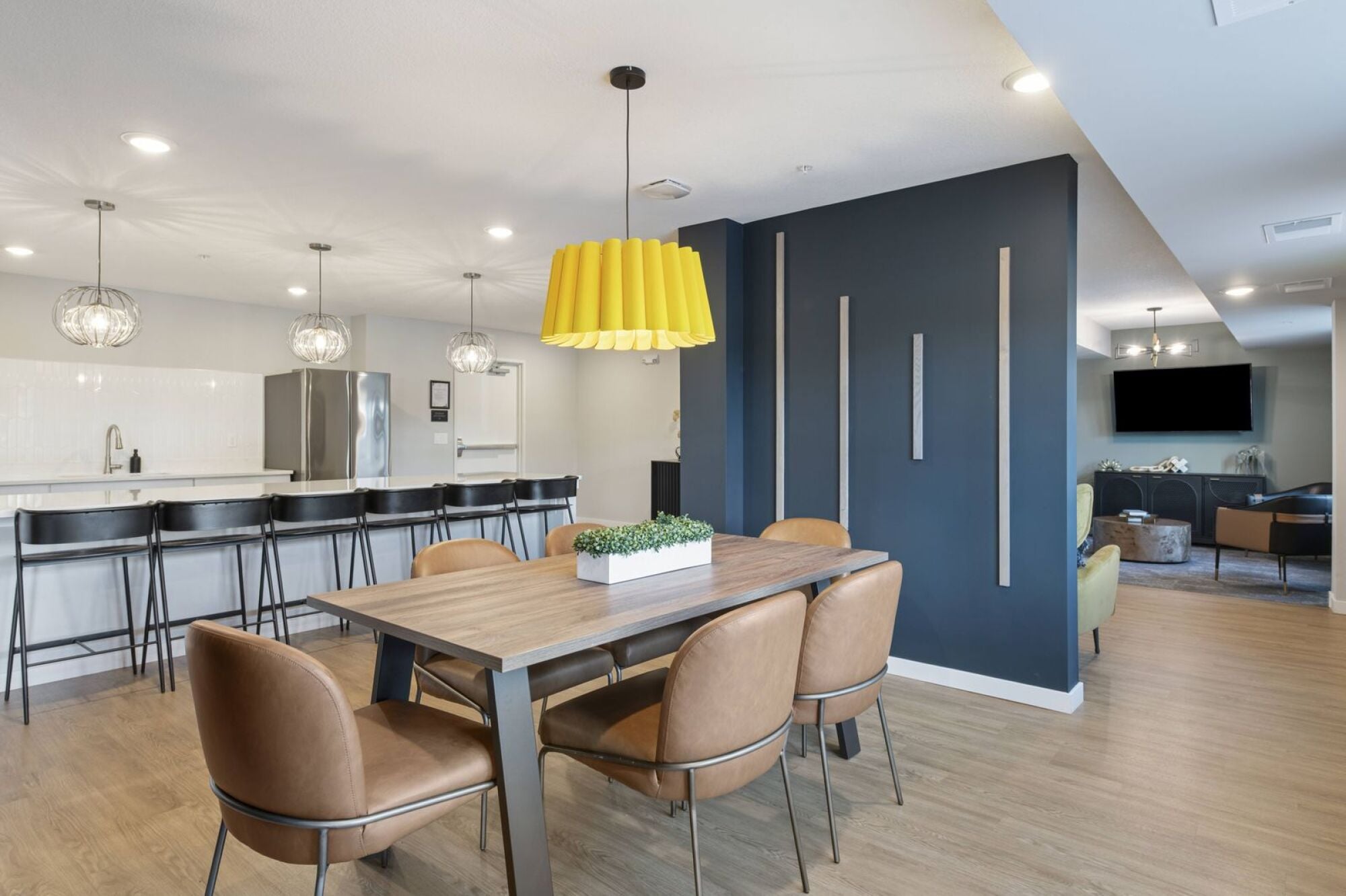 The Community Room at Callisto Commons in Fridley, MN.