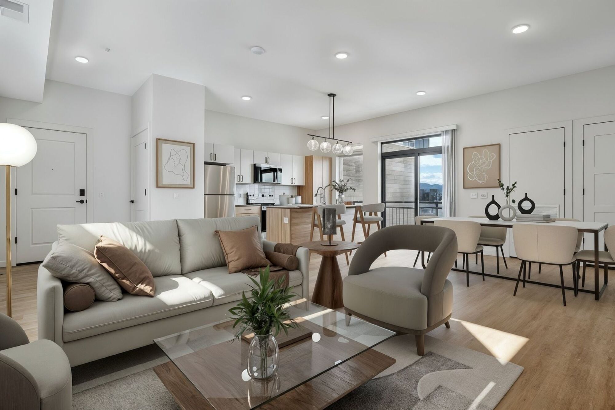 Virtually staged apartment at The Whitney in Salt Lake City, Utah.