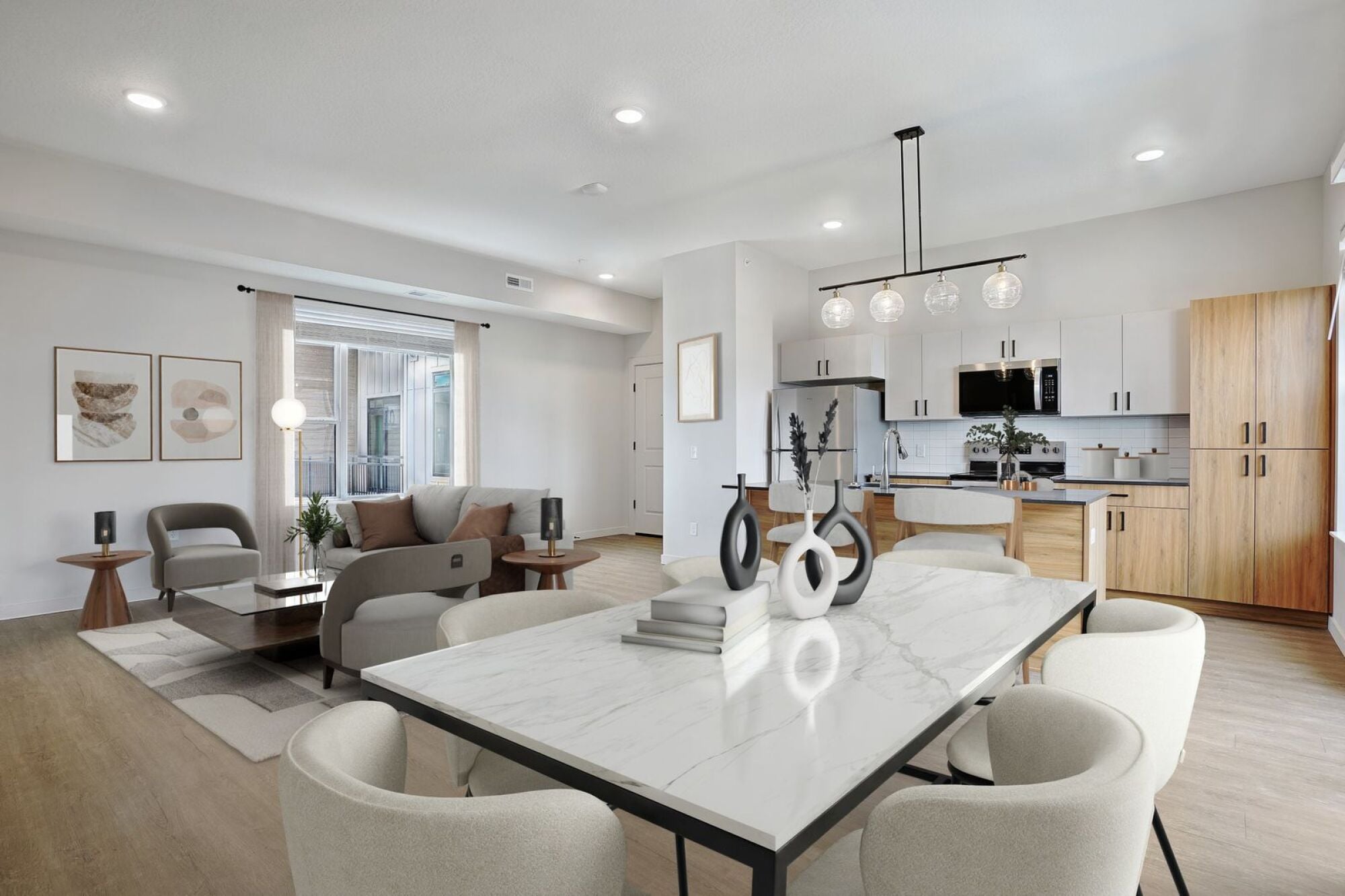 Virtually staged apartment at The Whitney in Salt Lake City, Utah.