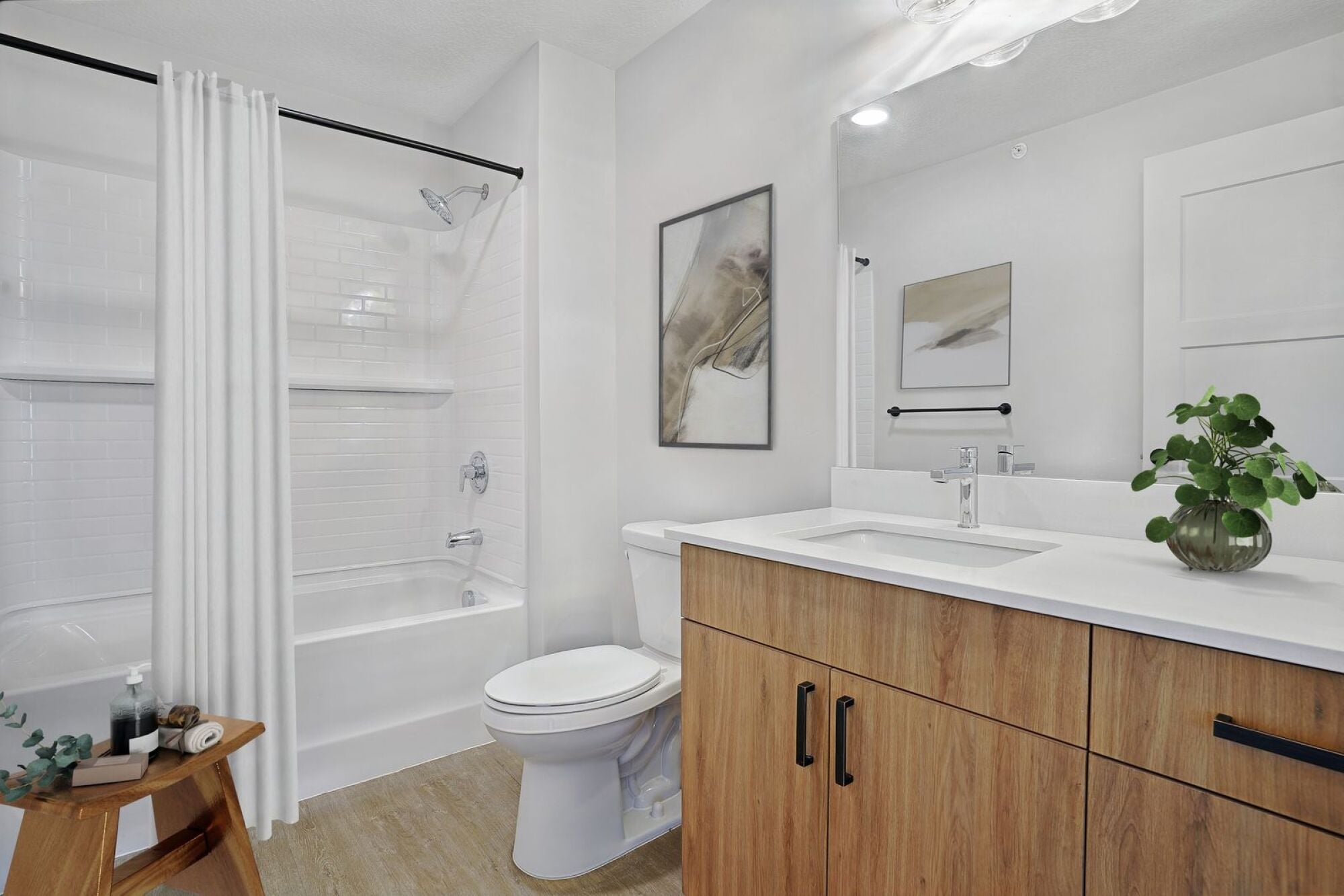 Virtually staged bathroom at The Whitney in Salt Lake City, Utah.