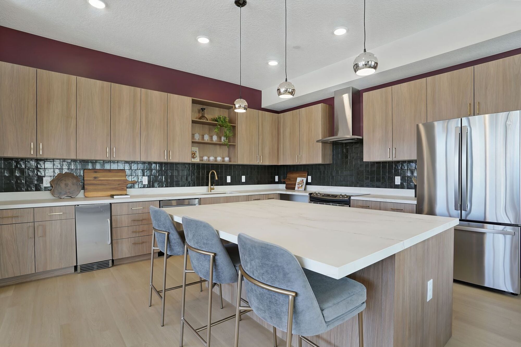 Community kitchen at The Whitney in Salt Lake City, Utah.