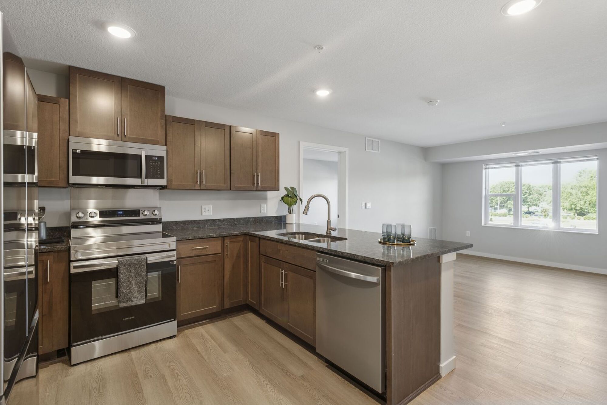 A kitchen at Callisto Commons in Fridley, MN.