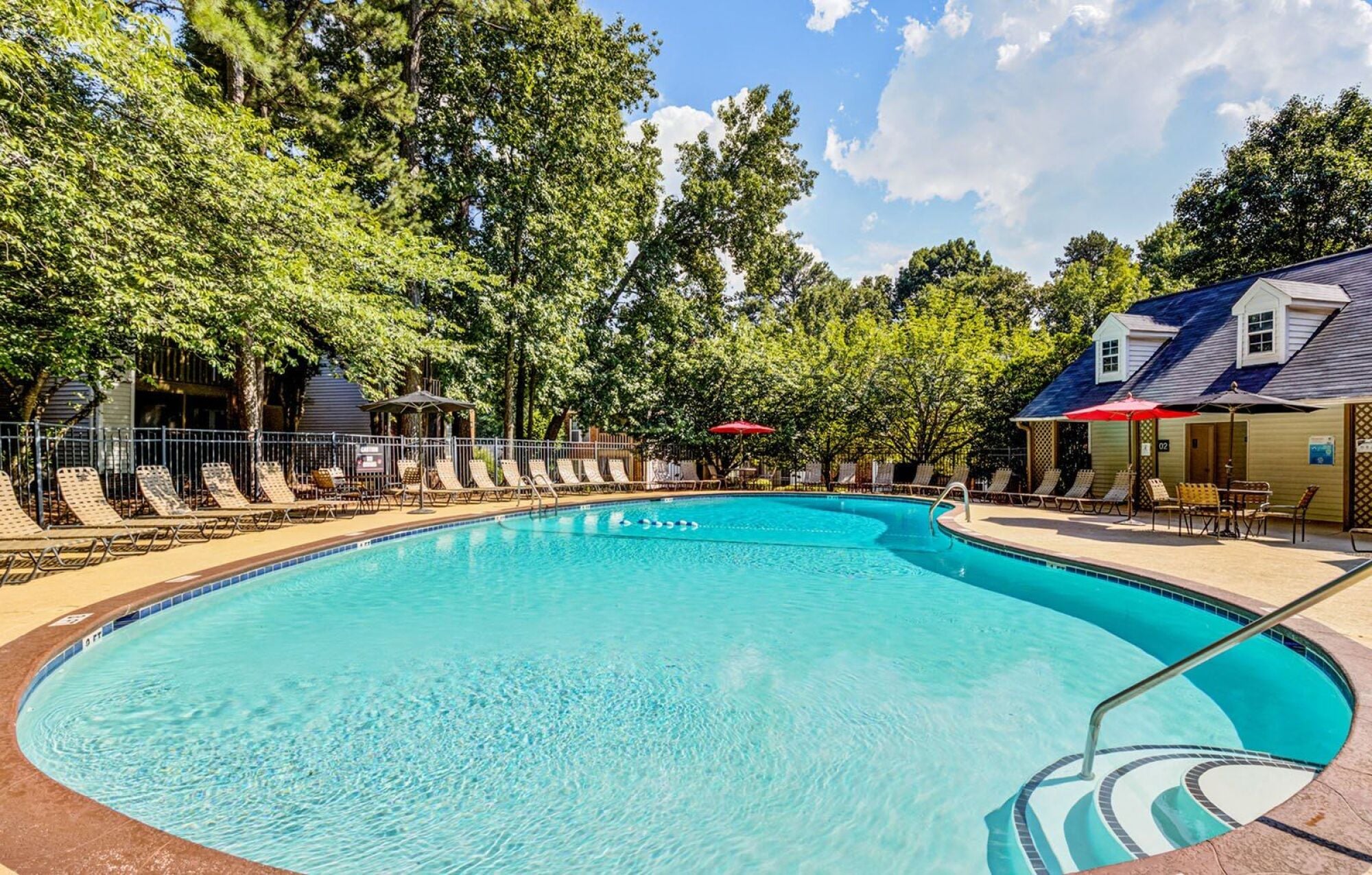 Aerial Pool View at Madison Hunters Glen, Raleigh, North Carolina