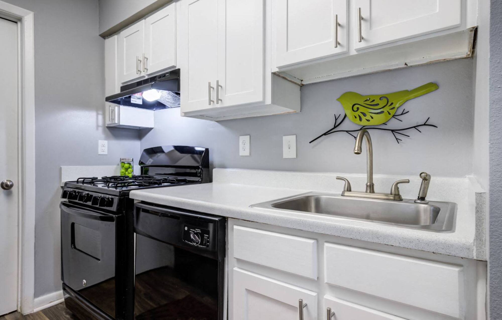 Renovated apartment kitchen at Laurel Oaks, North Carolina