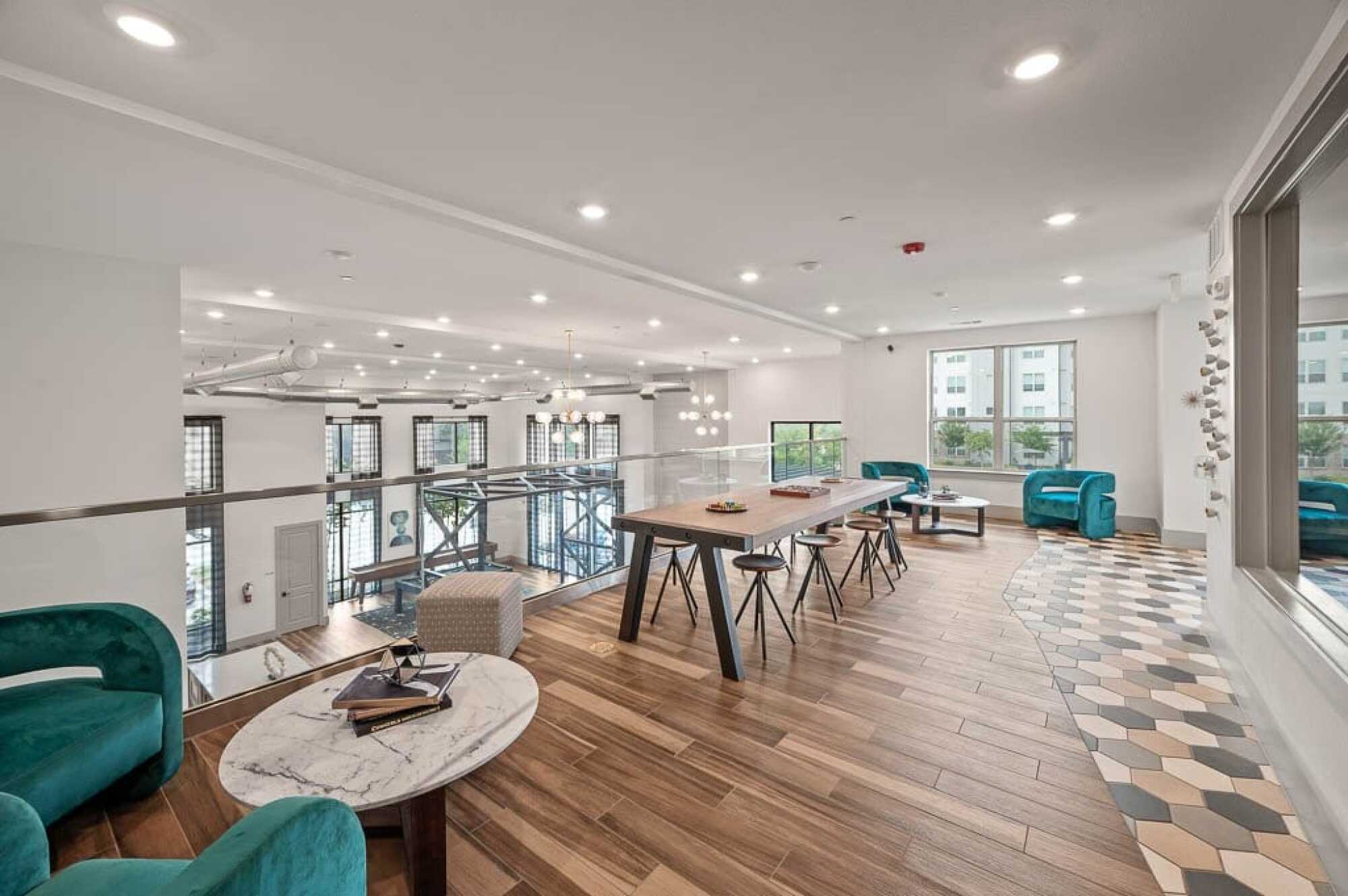 living room featuring dark hardwood / wood-style flooring