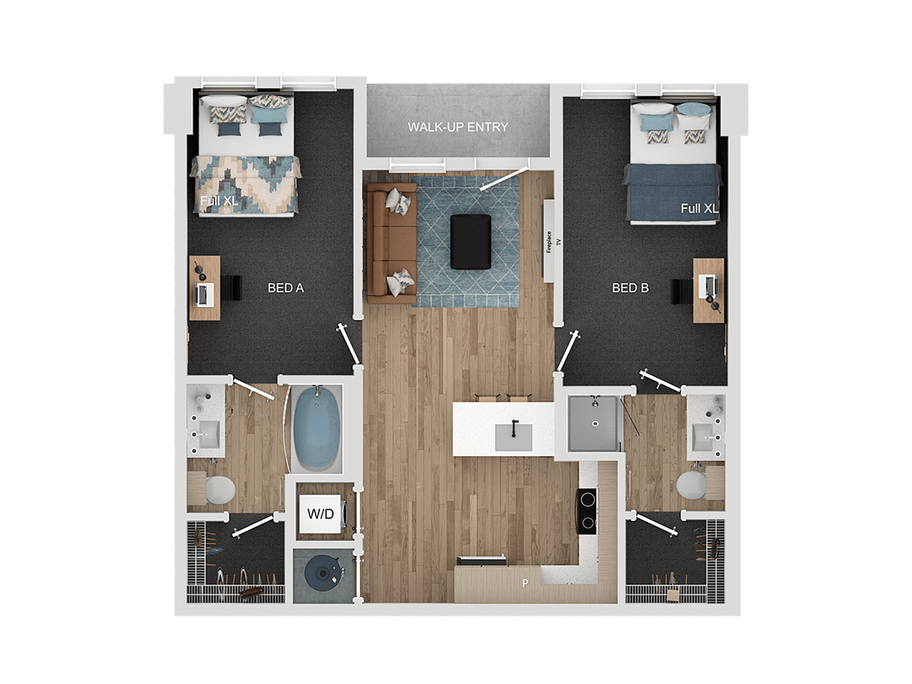 Includes Fireplace & Security System Equipment - Price is Per Bedroom