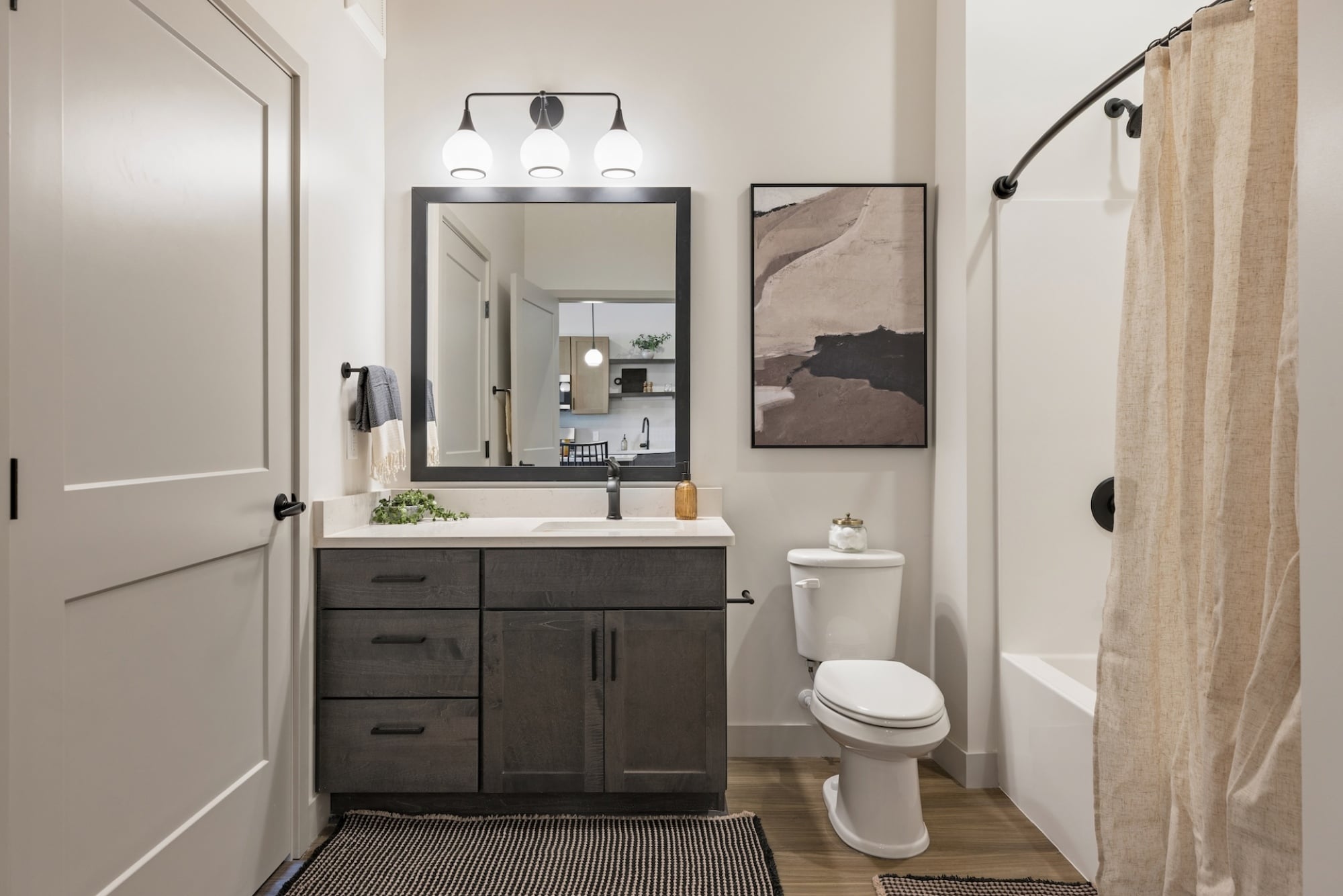 Bathroom with Quartz Countertops at Belterra Apartments in Plymouth MN