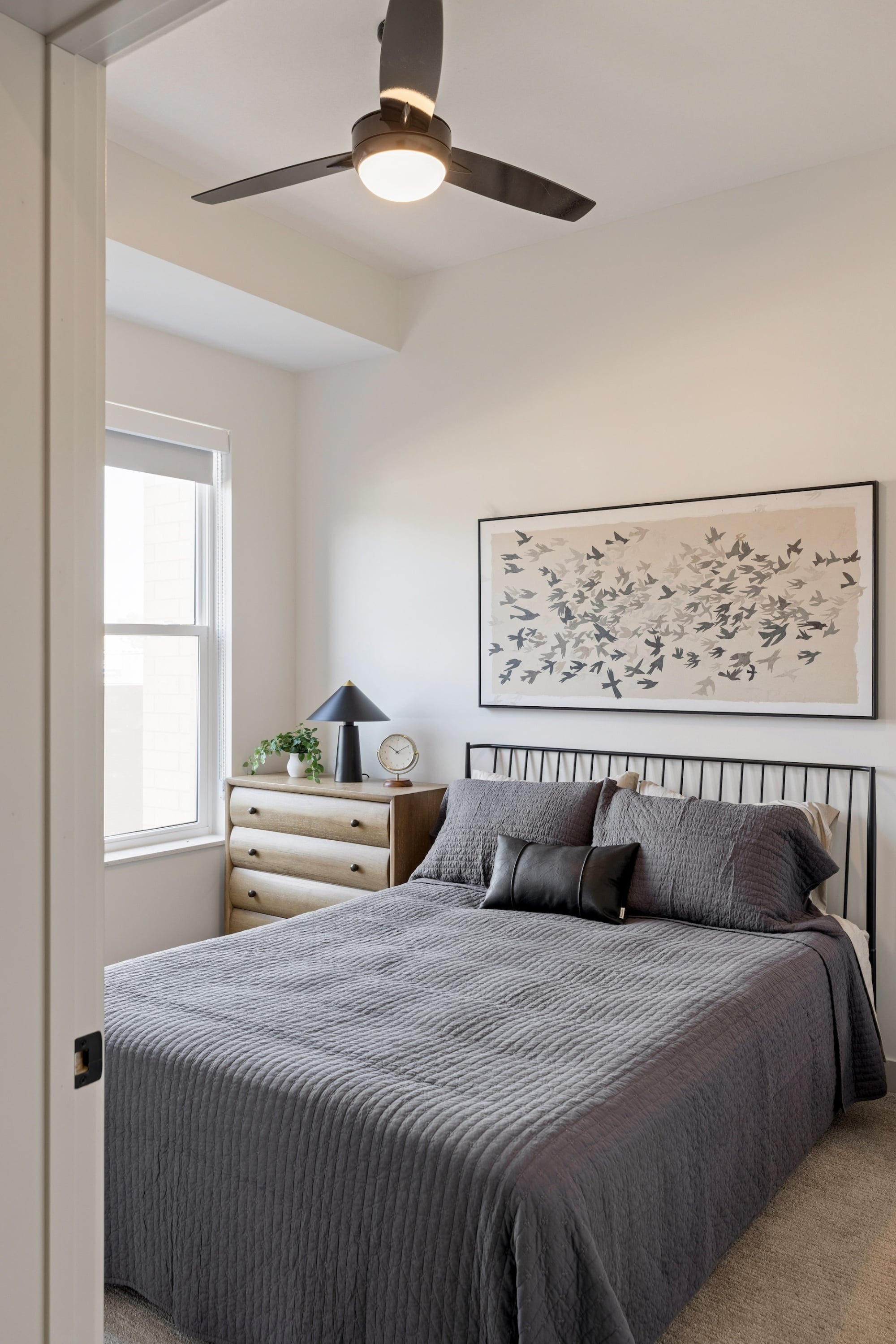 Bedroom with Ceiling Fan  at Belterra Apartments in Plymouth MN