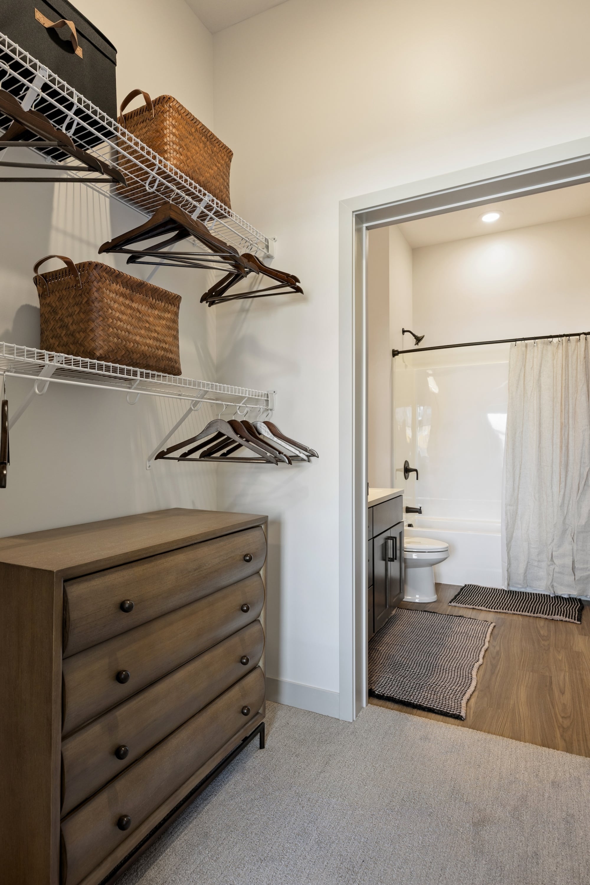 Walk-In Closet with Built-In Shelving at Belterra Apartments in Plymouth MN