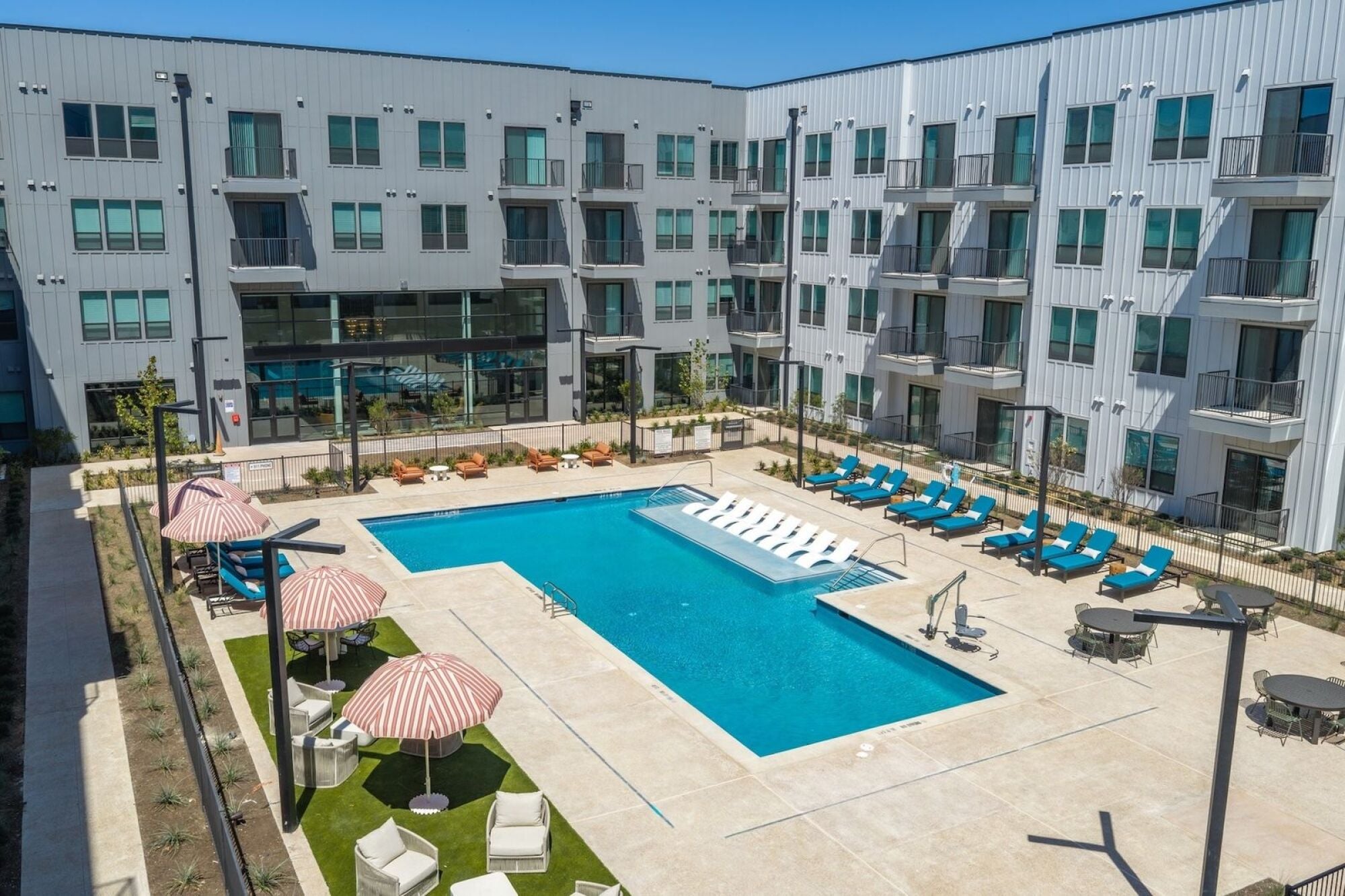 Outdoor Pool with Sundeck at Wixby House in Austin TX