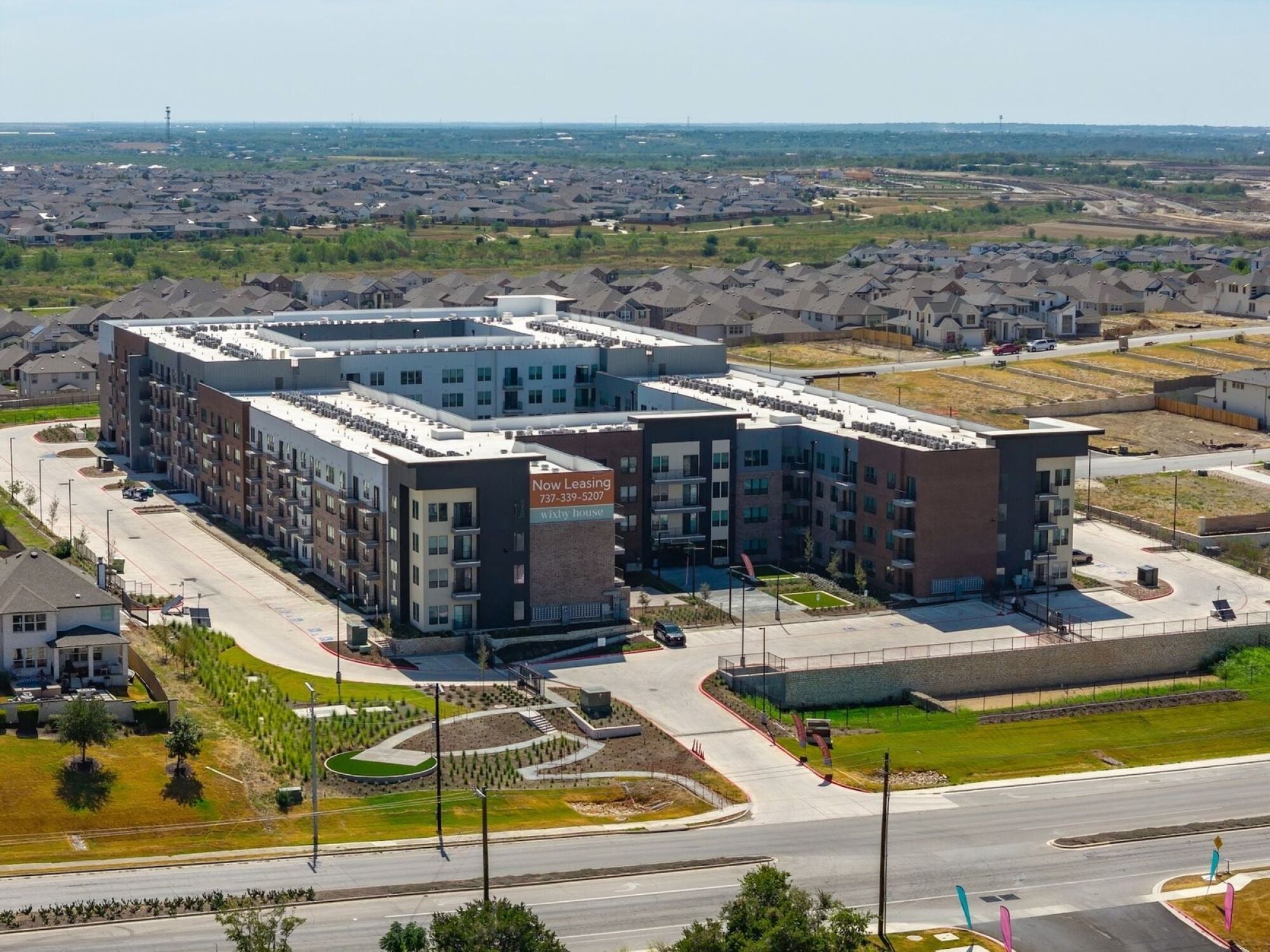 Aerial view at Wixby House in Austin, TX