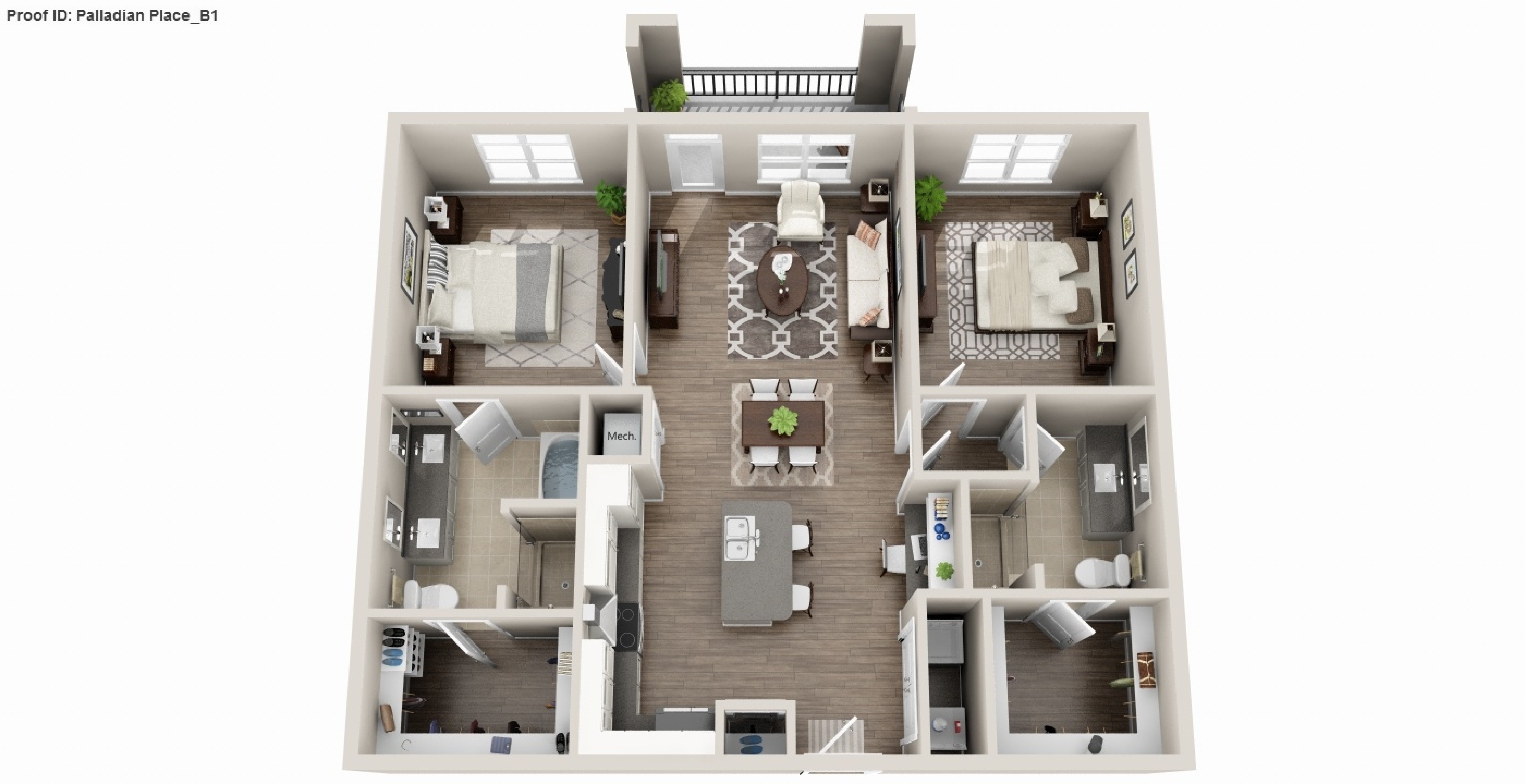 2 bedroom floor plan image