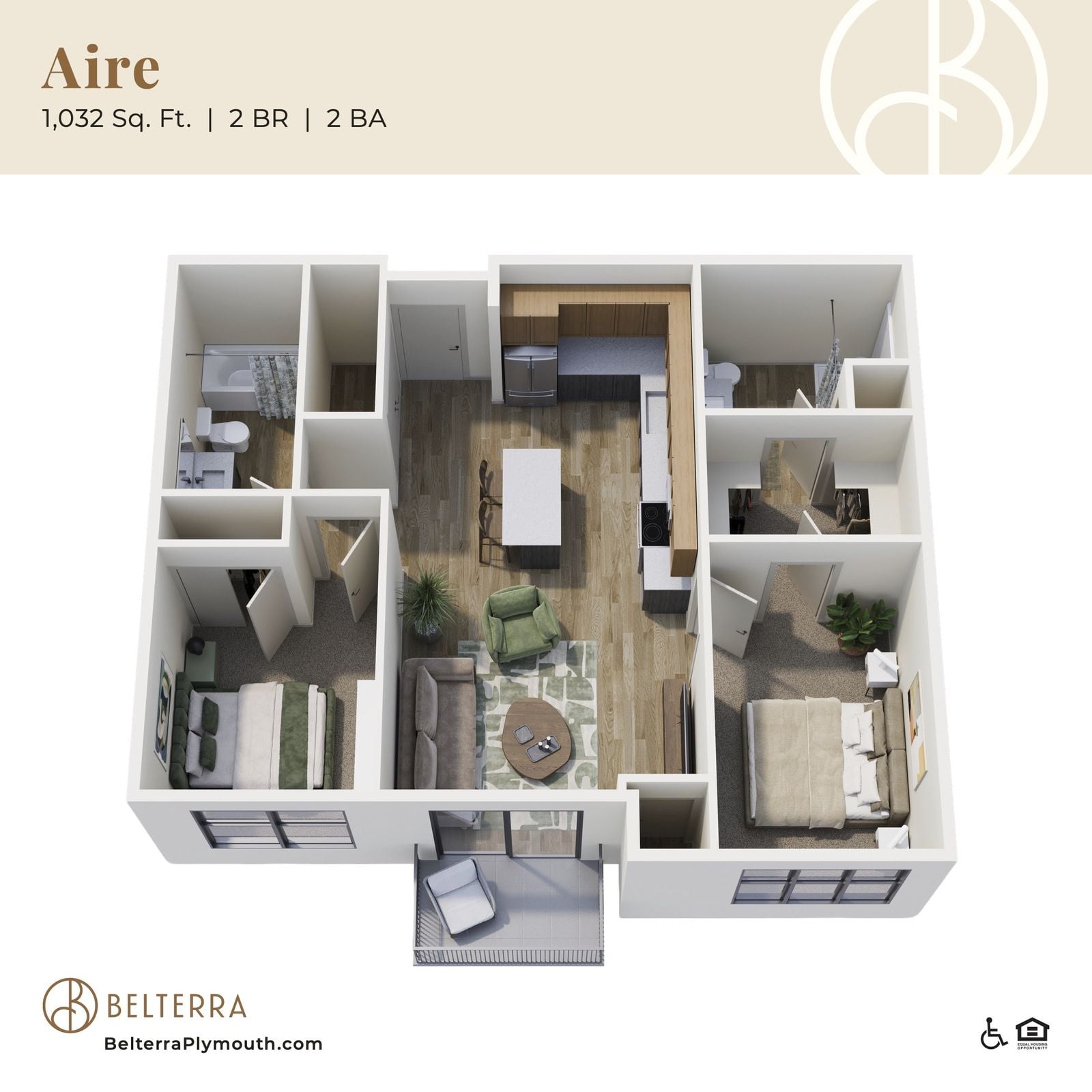 View 2 Bedroom details in a modal window