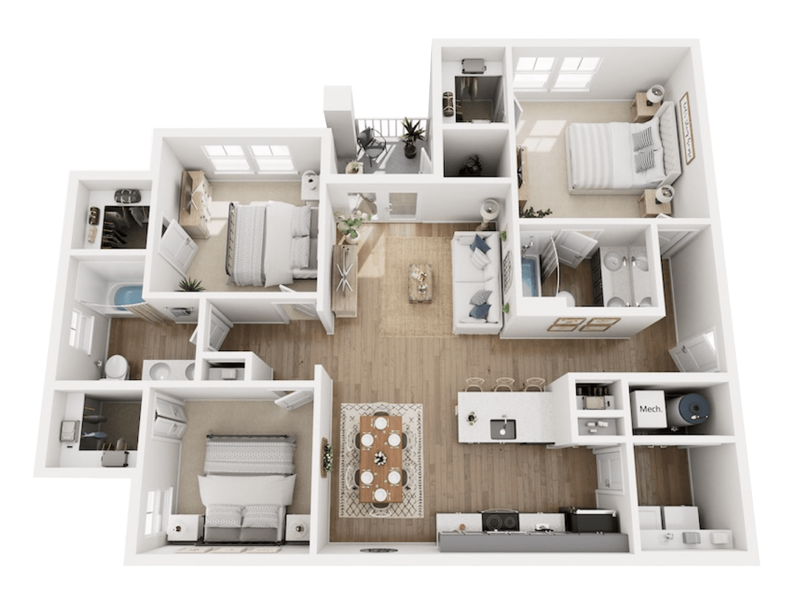 3 Bedroom floor plan